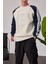 E Harf Baskılı Krem Sweatshirt 4
