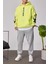 Cth Kolları Desenli Fosforlu Yeşil Sweatshirt 4