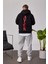 Cth Kolları Desenli Siyah Sweatshirt 4