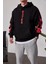 Cth Kolları Desenli Siyah Sweatshirt 5