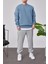 Basic Açık Mavi Şardonlu Sweatshirt 1
