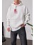 Basket Potası Baskılı Beyaz Kapüşonlu Sweatshirt 3