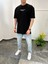 Arka Kelebek Desenli Siyah Tshirt 3
