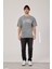 Los Angeles Yazılı Yıkamalı Gri Tshirt 1