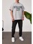 New York City Baskılı Gri Tshirt 1