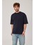Lacivert Oversize Pis Kol Basic Tshirt 2