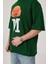 M Harf Baskılı Yeşil Tshirt 4