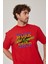 Work Shop Renkli Baskılı Kırmızı Tshirt 2