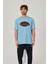 Harvestbro Renkli Yazılı Mavi Tshirt 2