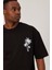 Palm Ağaç Baskılı Siyah Tshirt 3