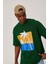 Cofe D'azur Resim Baskılı Koyu Yeşil Tshirt 2