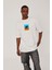 Önü Ağaç Baskılı Beyaz Tshirt 2