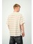 Kahverengi Çizgili Krem Örme Tshirt 3