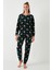 Standart Fit Bisiklet Yaka Pijama Takımı Bayan Pijama Takımı 6093735 2