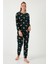 Standart Fit Bisiklet Yaka Pijama Takımı Bayan Pijama Takımı 6093735 3