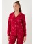 Standart Fit Düğmeli Polarlı Pijama Takımı Bayan Pijama Takımı 6095616 4