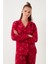 Standart Fit Düğmeli Polarlı Pijama Takımı Bayan Pijama Takımı 6095616 5