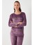 Standart Fit Bisiklet Yaka Pijama Takımı Bayan Pijama Takımı 6094202 5