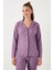 Streç Standart Fit Düğmeli Pijama Takımı Bayan Pijama Takımı 60956601 4