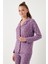 Streç Standart Fit Düğmeli Pijama Takımı Bayan Pijama Takımı 60956601 5