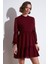Regular Fit Dik Yaka Büzgülü Astarlı Mini Elbise Kadın Elbise 611EL345 2