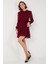 Regular Fit Dik Yaka Büzgülü Astarlı Mini Elbise Kadın Elbise 611EL345 5