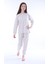 8-13 Yaş %100 Pamuk Çiçek Desenli Uzun Kollu Kız Çocuk Pijama Takımı 2