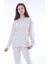 8-13 Yaş %100 Pamuk Çiçek Desenli Uzun Kollu Kız Çocuk Pijama Takımı 4