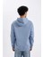 Regular Fit Kapüşonlu Kanguru Cepli İçi Yumuşak Tüylü Basic Düz Sweatshirt X8283AZ24AU 6