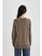 Regular Fit Yumuşak Dokulu Bisiklet Yaka Basic Düz Triko Kazak I6913AZ24WN 6