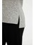 Relax Fit Bisiklet Yaka Leopar Baskılı Yırtmaçlı Uzun Kollu Tişört D2701AX24AU 6