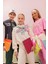 Kız Çocuk 2'li Takım Bisiklet Yaka Baskılı Sweatshirt Geniş Bol Paça Eşofman Altı C7777A824AU 7