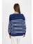 Relax Fit Bisiklet Yaka Çizgili İnce Sweatshirt A9255AX24WN 6