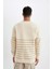 Comfort Regular Fit Rahat Kalıp Bisiklet Yaka Çizgili Kalın Sweatshirt D2397AX24AU 6