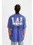 Fit NBA Los Angeles Lakers Oversize Geniş Kalıp Bisiklet Yaka Sırt Baskılı Pamuklu Kısa Kollu Tişört C9256AX24AU 7