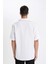 Beyaz Relax Fit Rahat Kesim Polo Yaka Krinkıl Kısa Kollu Gömlek C4127AX24AU 6