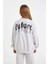 Kız Çocuk Gri Oversize Geniş Kalıp Bisiklet Yaka Sırt Baskılı Sweatshirt D0613A824AU 7