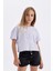Kız Çocuk Crop Bisiklet Yaka Baskılı 2'li Kısa Kollu Tişört C5254A824SM 6