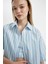 Coool Oversize Çizgili Poplin Kısa Kollu Gömlek D3835AX24HS 7