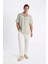 Relax Fit Düz Paça Keten Pantolon C1117AX24SM 2
