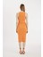 Bodycon Halter Yaka Fitilli Kaşkorse Basic Düz Kolsuz Midi Elbise U8106AZ24SM 6