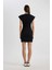 Bodycon Yuvarlak Yaka Penye Yarasa Kollu Mini Elbise C4513AX24SP 7