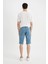 Slim Fit Dar Kesim Jean Bermuda Şort C2692AX24SM 6