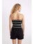 Slim Fit Dar Kesim Çizgili Straplez Bluz D4232AX24HS 6