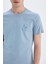 %100 Pamuk Slim Fit Dar Kesim Bisiklet Yaka Baskılı Kısa Kollu Tişört C3946AX24SM 6
