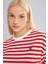 Fit Crop Bisiklet Yaka Çizgili Sporcu Kısa Kollu Tişört C5823AX24SM 4
