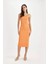 Bodycon Vücuda Oturan Basic Düz Kare Yaka Fitilli Kaşkorse Kolsuz Midi Elbise Z7577AZ24SM 6