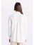 Relax Fit Uzun Kollu Beyaz Tesettür Gömlek Tunik C8671AX24SM 6