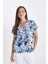 Regular Fit Bisiklet Yaka Desenli Kısa Kollu Gömlek I6173AZ24SM 7