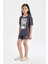 Kız Çocuk Disney Mickey & Minnie Pijama Takımı Kısa Kollu Üst Şort C2960A824SM 1